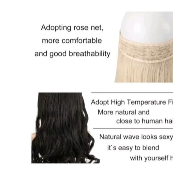 Blonde Synthetic Clip-In Hair Extension 24 Inches*Girlshow*Halloween*Cosplay*NIP - Picture 2 of 10